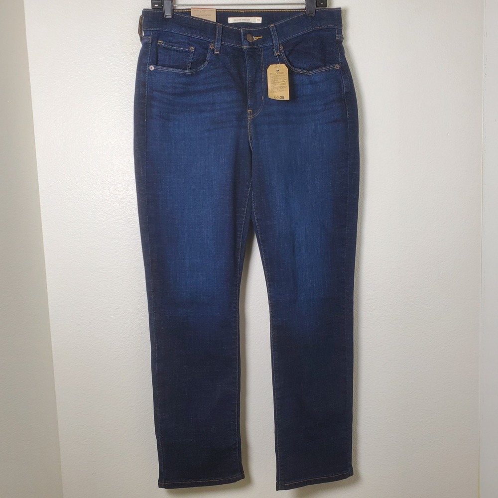 Levi's Classic Straight Leg Jeans Womens 10 Dark Wash Mid Rise Stellar Stretch‎ - Picture 13 of 13